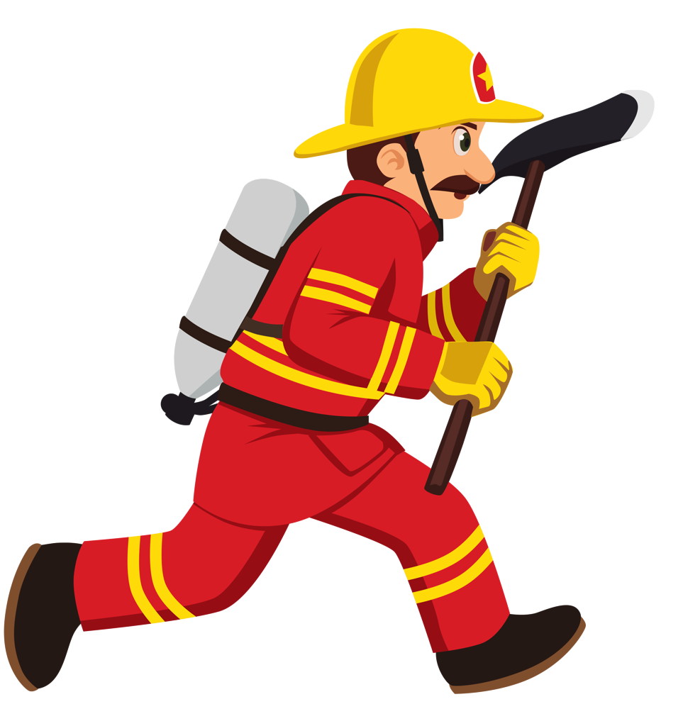 Firefighter vector graphics.