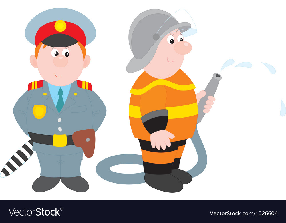 Policeman and fireman