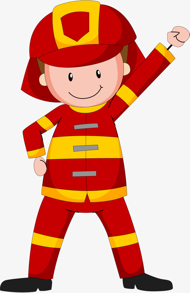 Cartoon Fireman, Fireman Clipart, Fist A