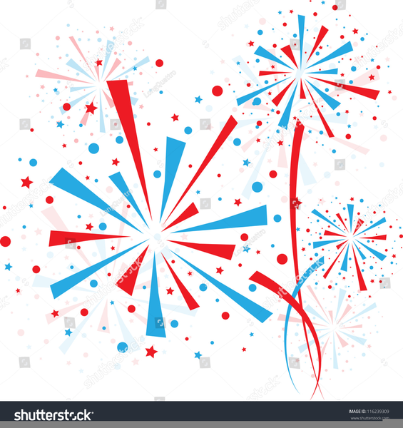 fireworks clipart free red white blue