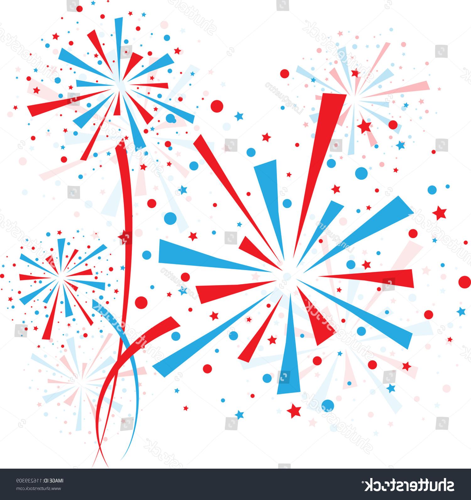 Unique Red White And Blue Vector Fireworks File Free