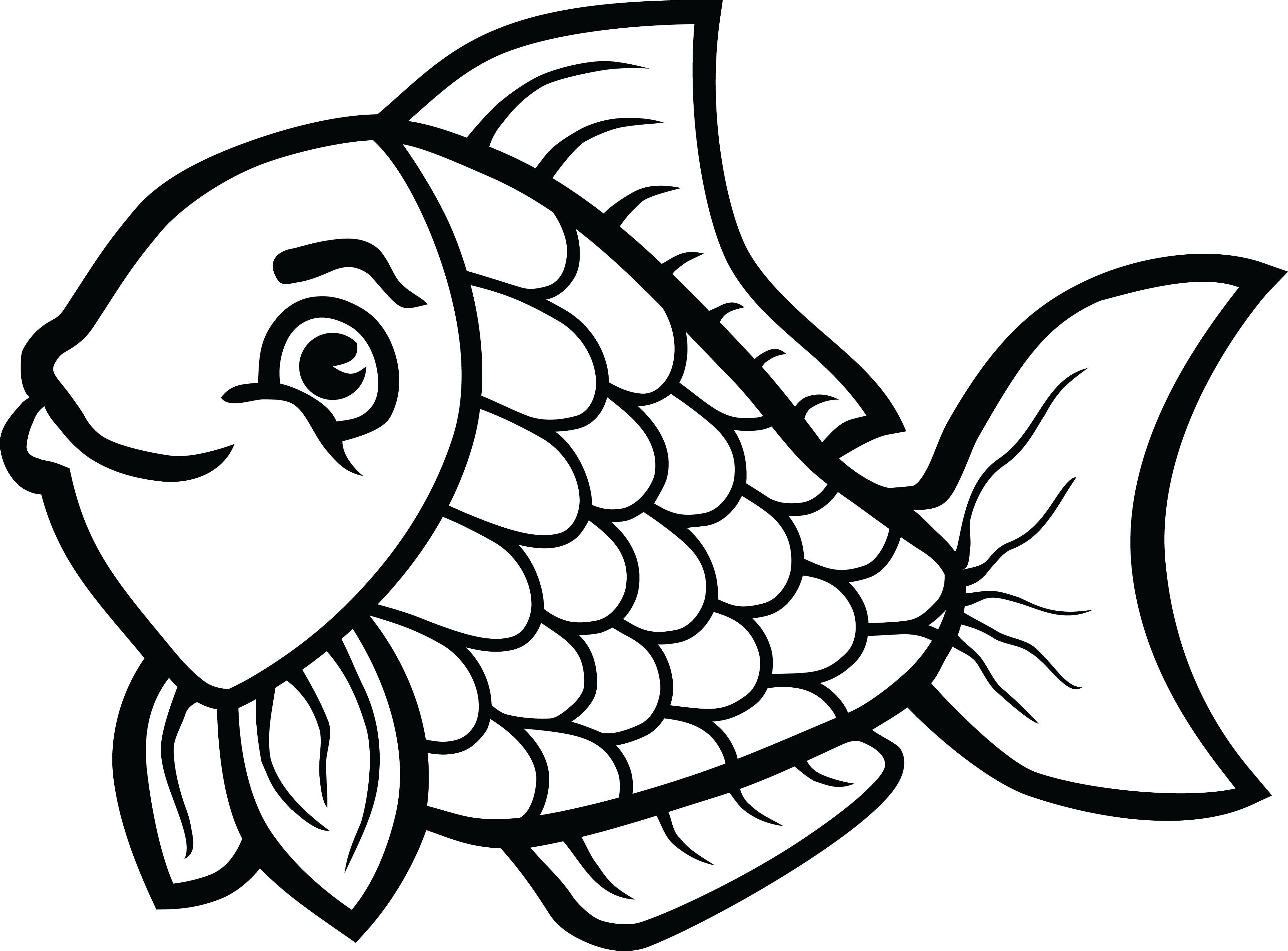 Clip art transparent download of fish in black and white rr