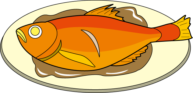 Cooked fish clipart.