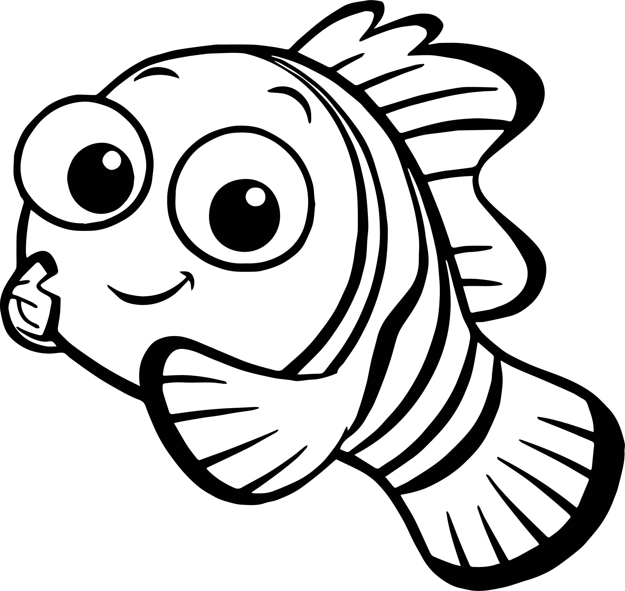 Disney Finding Nemo Fish Black And White Clipart Clipart