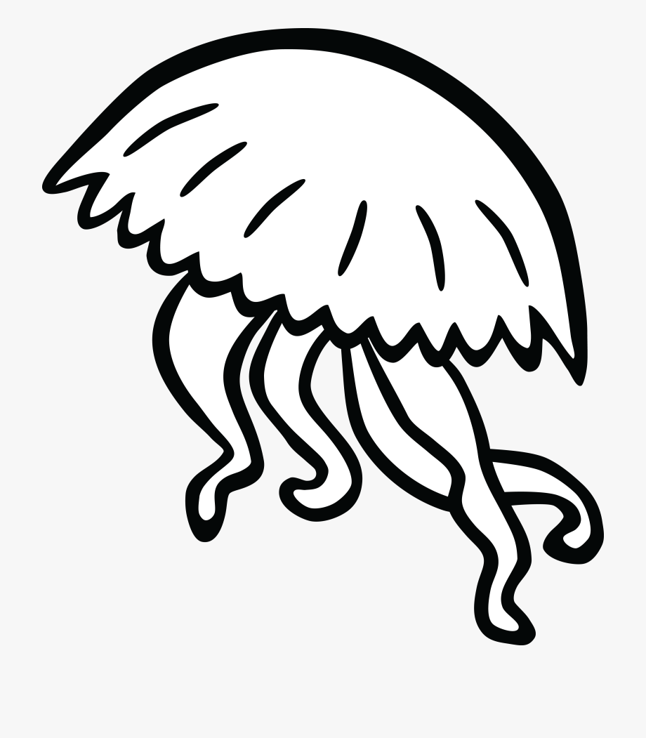 Black And White Jellyfish Clipart