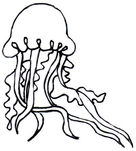 Jelly fish outline.