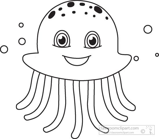 Jelly fish outline clipart