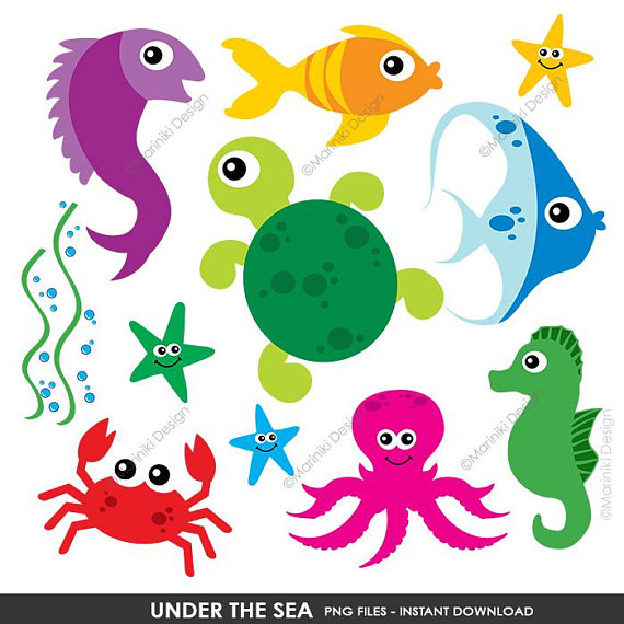 Under The Sea Clipart, Sea Animal Clip Art, Ocean Clipart