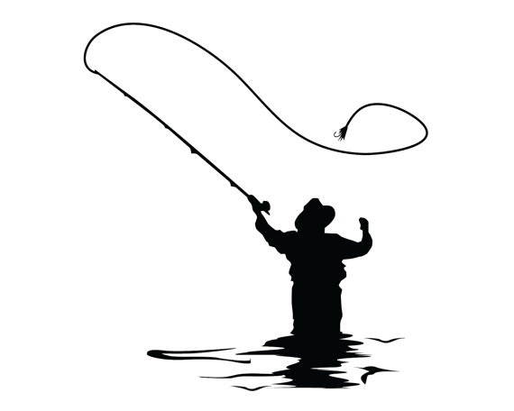 fishing clipart black and white decal