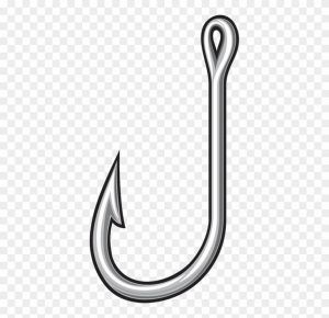 fishing clipart black and white hook