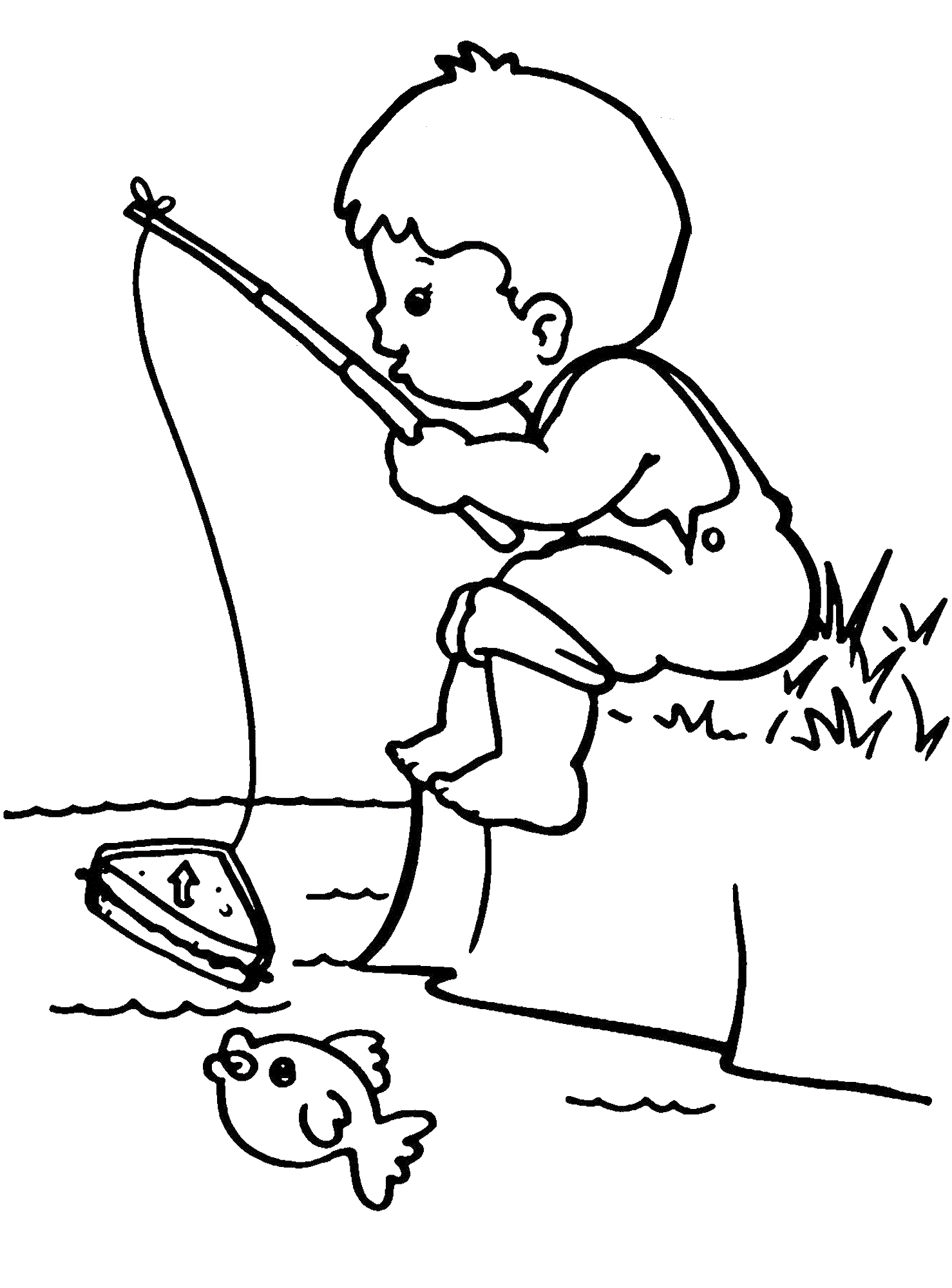 Fishing coloring pages.
