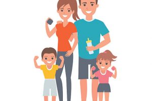 Family fitness clipart