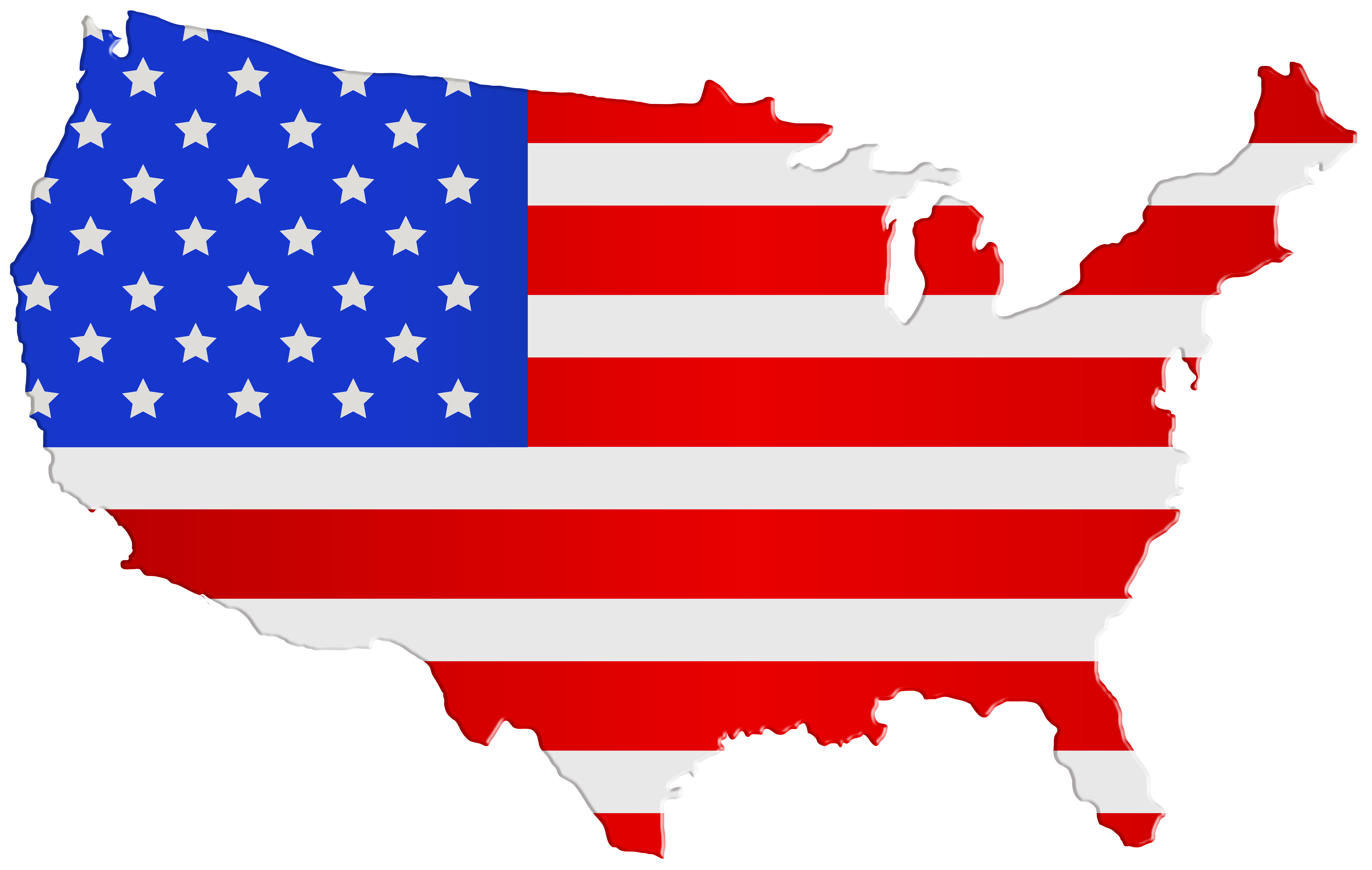 USA Map Flag PNG Clip Art Image