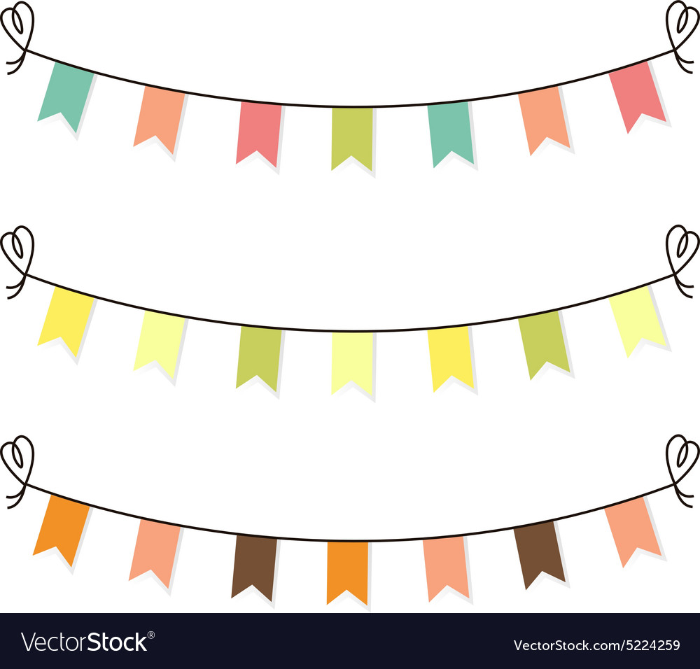 Cute flags clipart for baby shower set