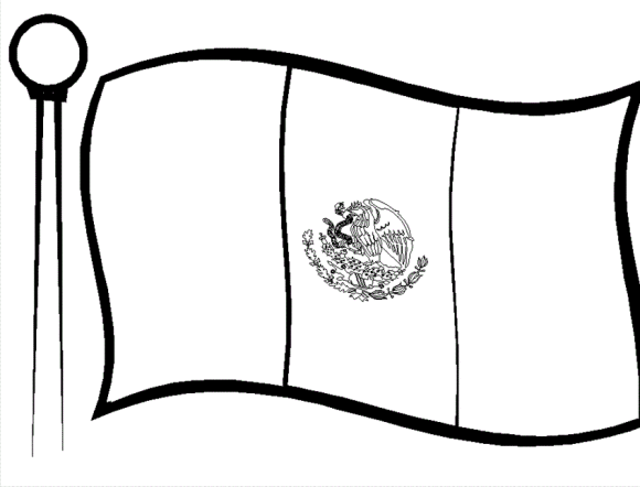 Mexican Flag Coloring Page Free