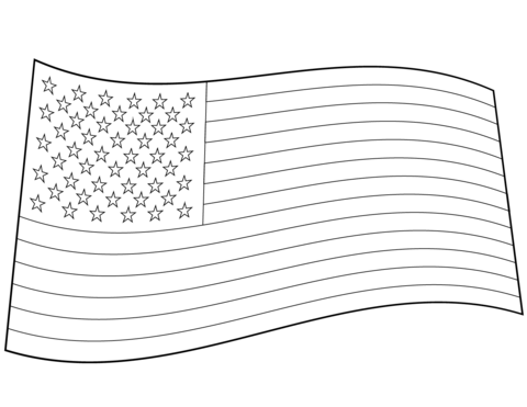 US Flag coloring page