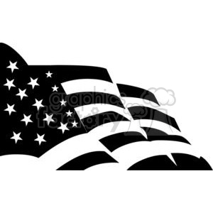 Black and white USA flag clipart