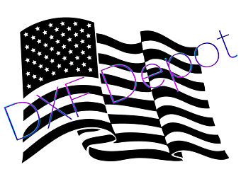 Black And White American Flag Clipart