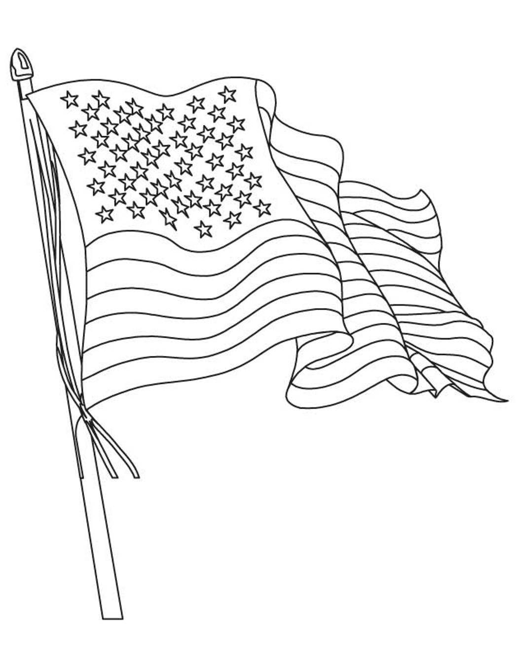 Flags Coloring, American Flag Coloring Page Waving Flag