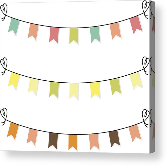Cute Flags Clipart For Baby Shower Set Isolated On White Acrylic Print