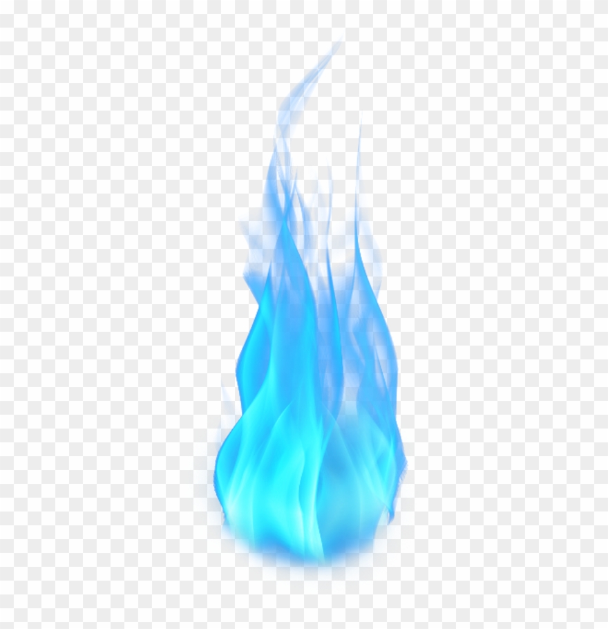 Fire Blue Flames Lit Colored