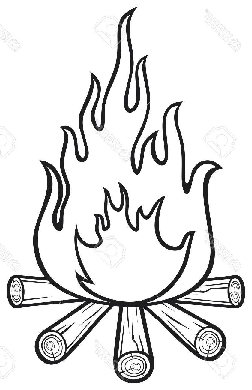 Flames Clipart Black And White
