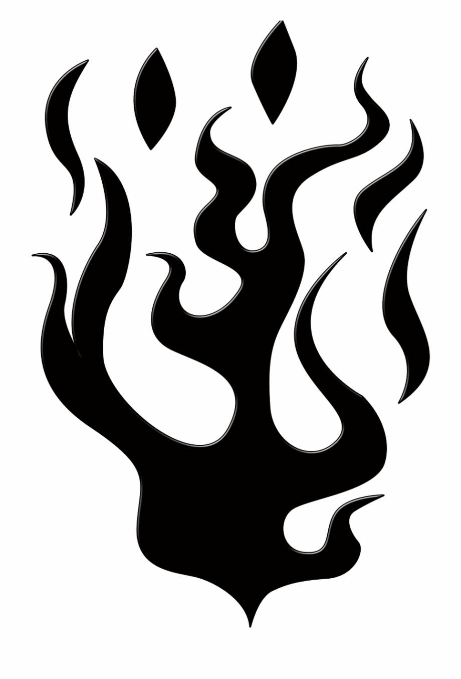 Flames silhouette shape.