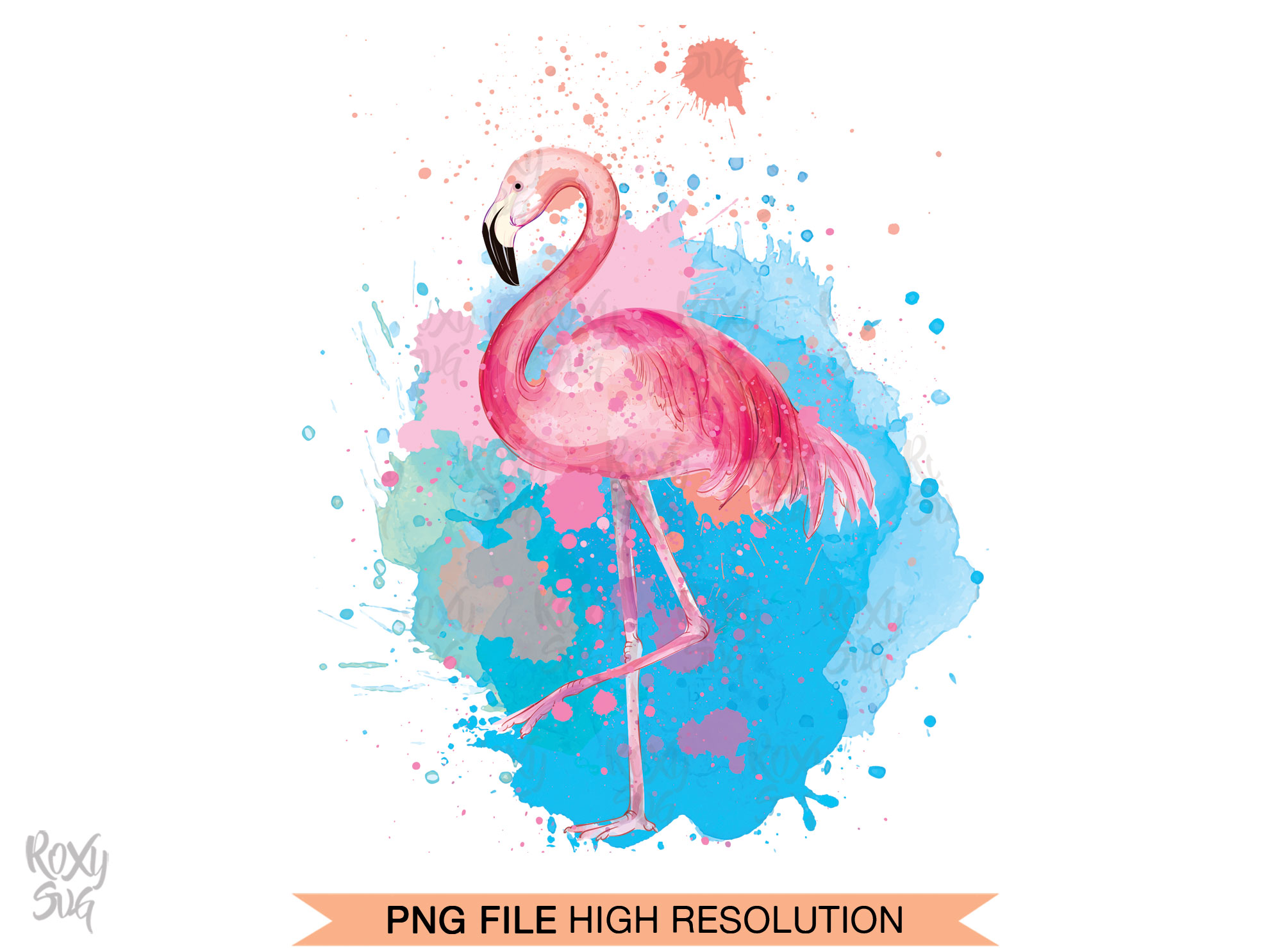 Watercolor Flamingo Clipart