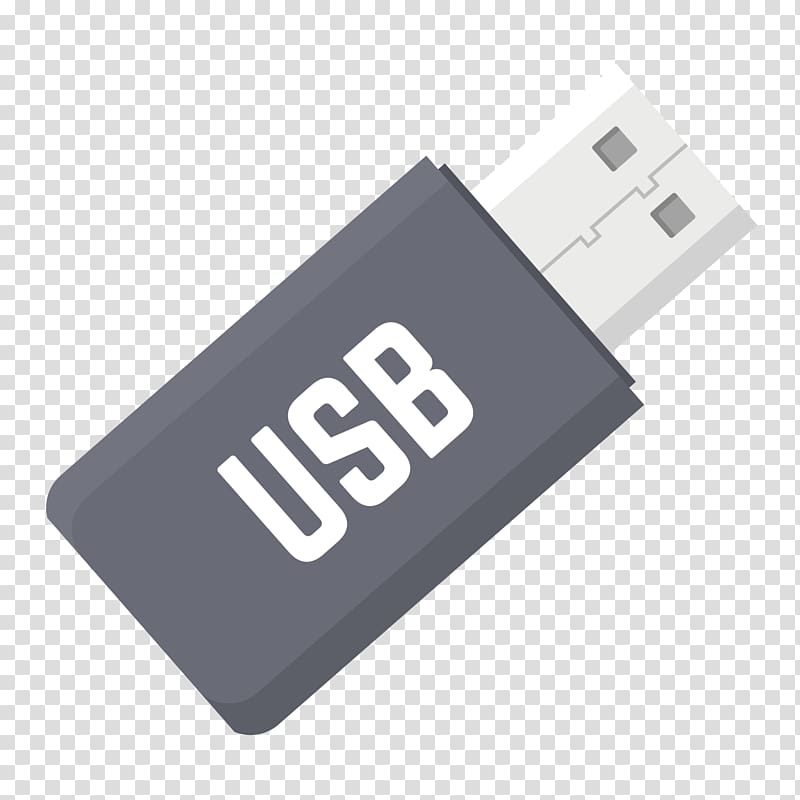 Gray and black USB flash drive illustration, USB flash drive