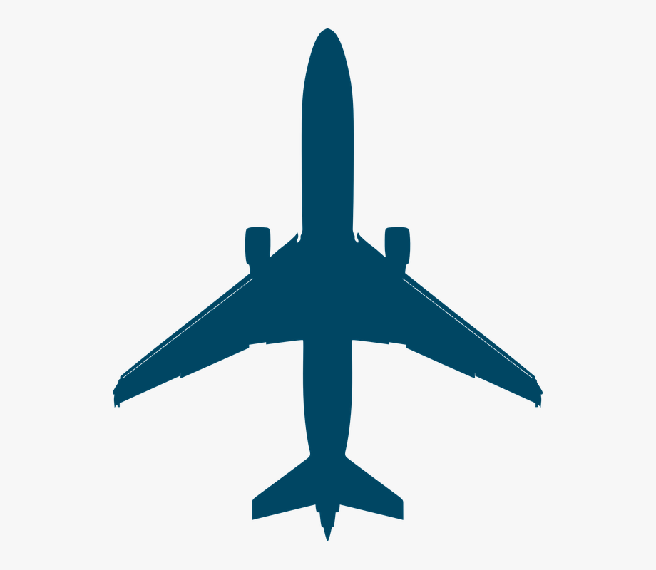 Airplane, Airline, Blue, Silhouette