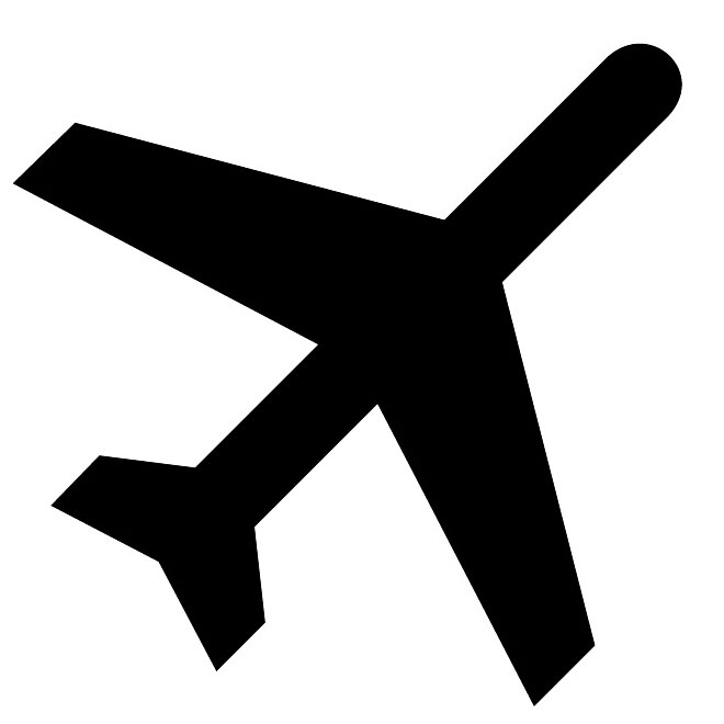 Departure flights vector sign