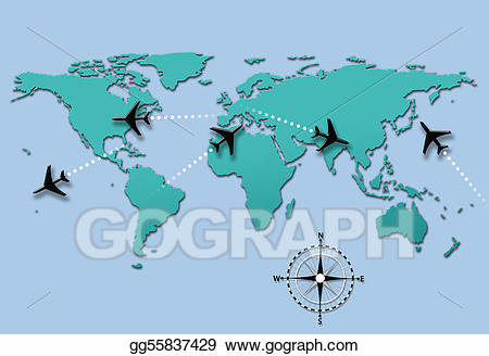 flight clipart map