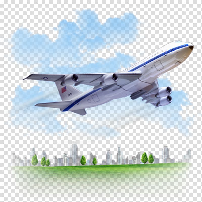 White and blue passenger plane, Airplane Flight Aircraft