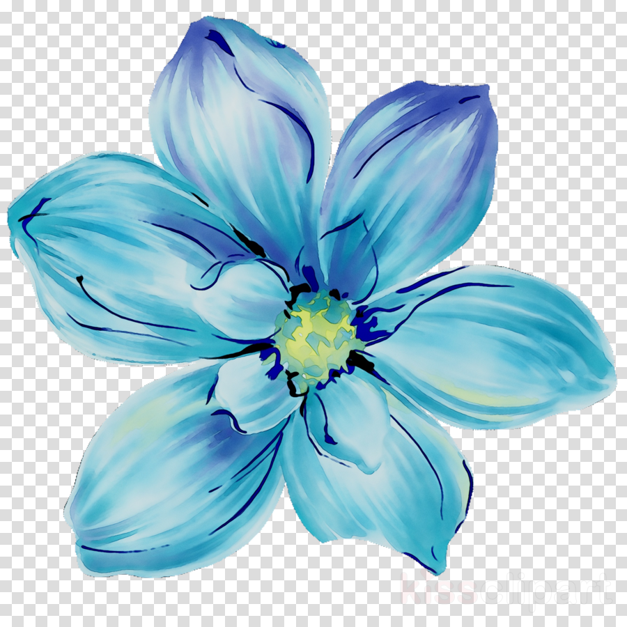 floral clipart blue