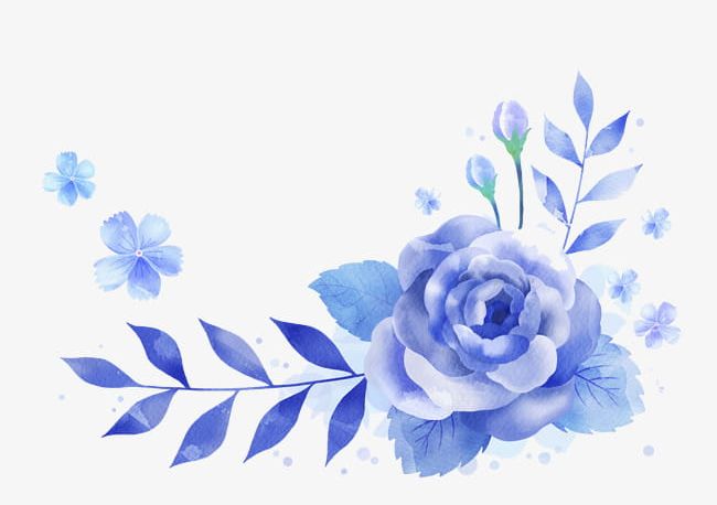 Blue floral decoration.