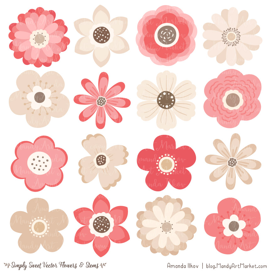 Coral flower clipart.