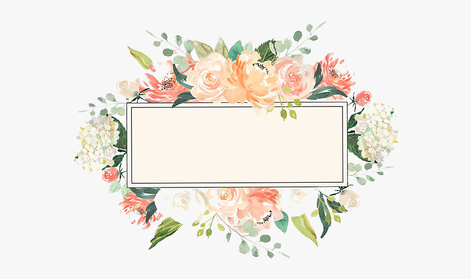 Watercolor floral frame.