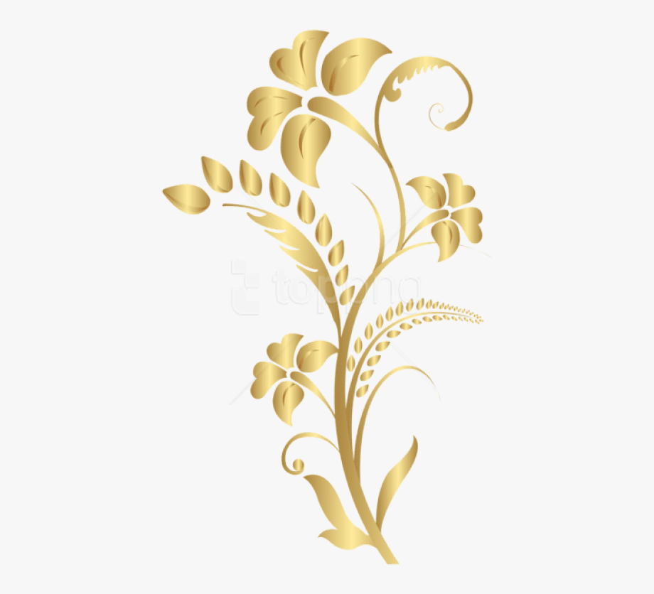 floral clipart gold