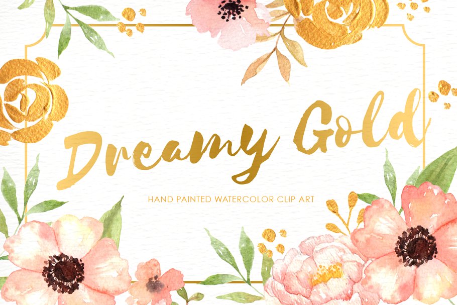 Dreamy Gold Flower Clipart