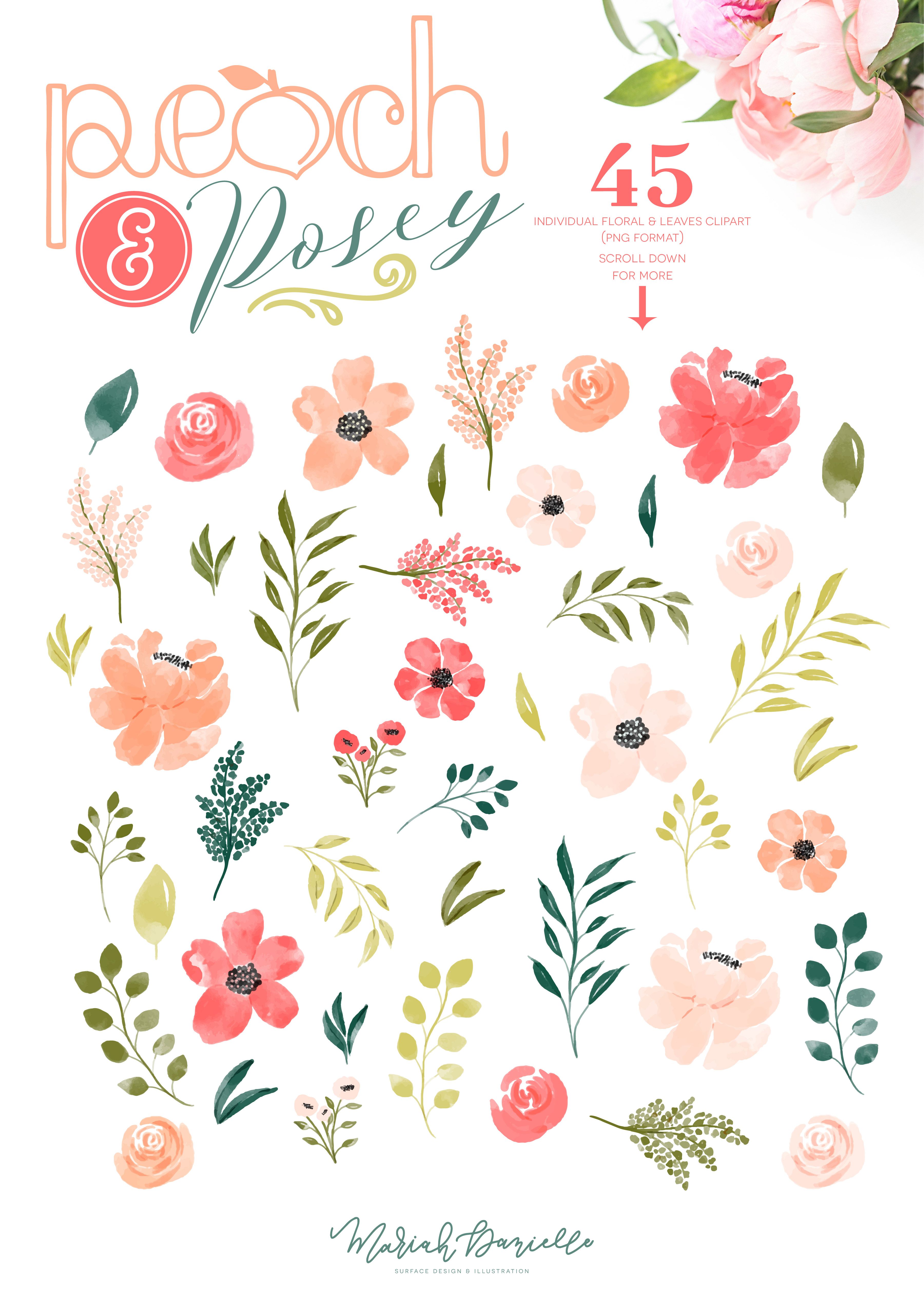 Peach posey floral.