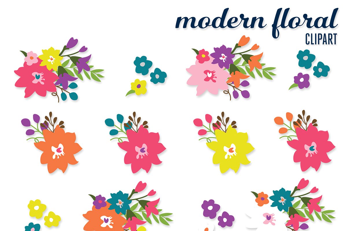 Modern Floral Clip Art
