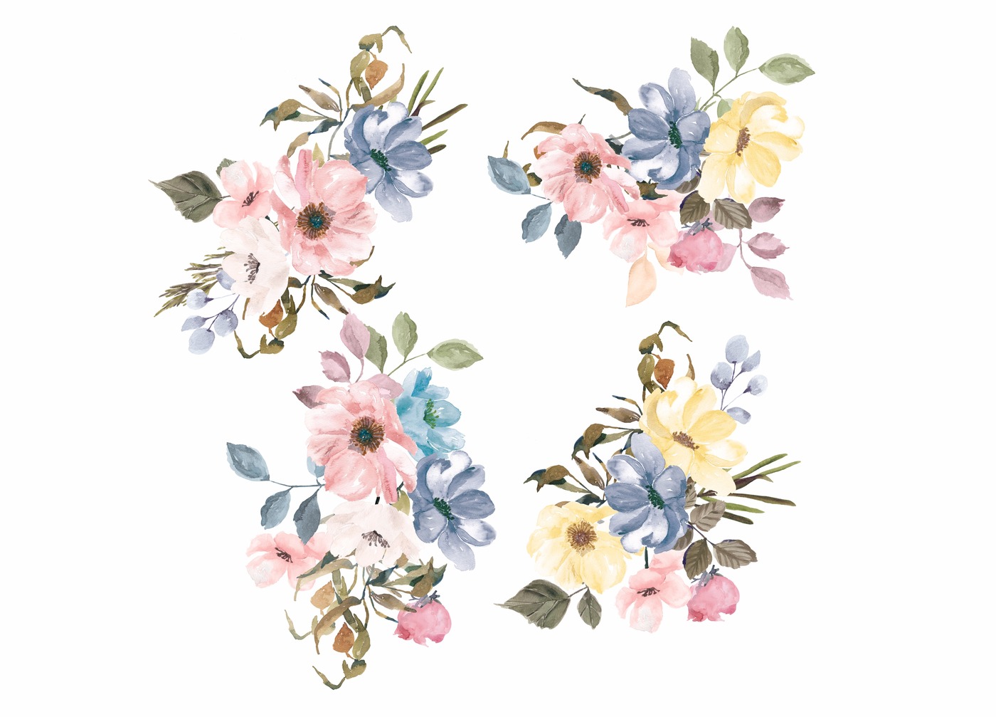 Flower clip art pastel