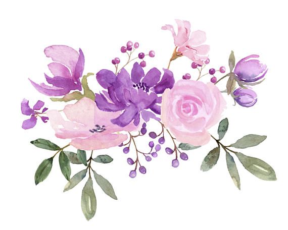 Fresh Springtime Flowers in Purple, Pink and Lavender