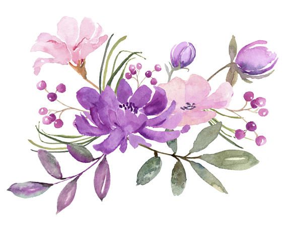 Fresh Springtime Flowers in Purple, Pink and Lavender