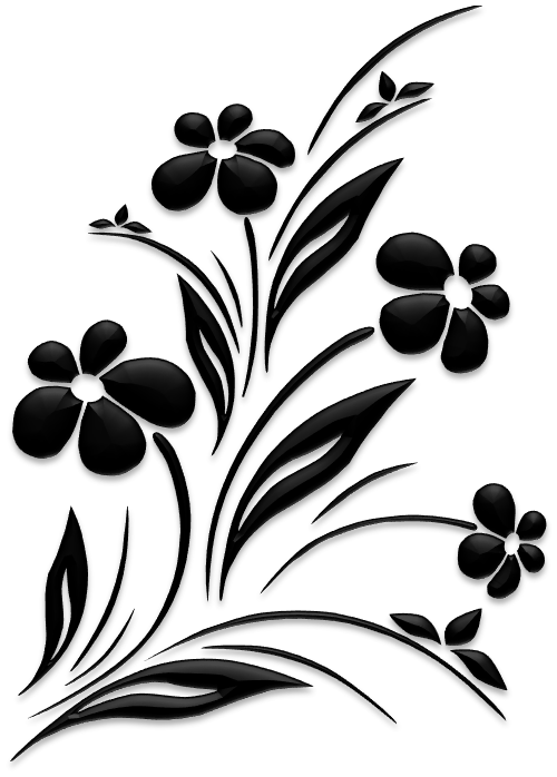 Floral clipart silhouette.