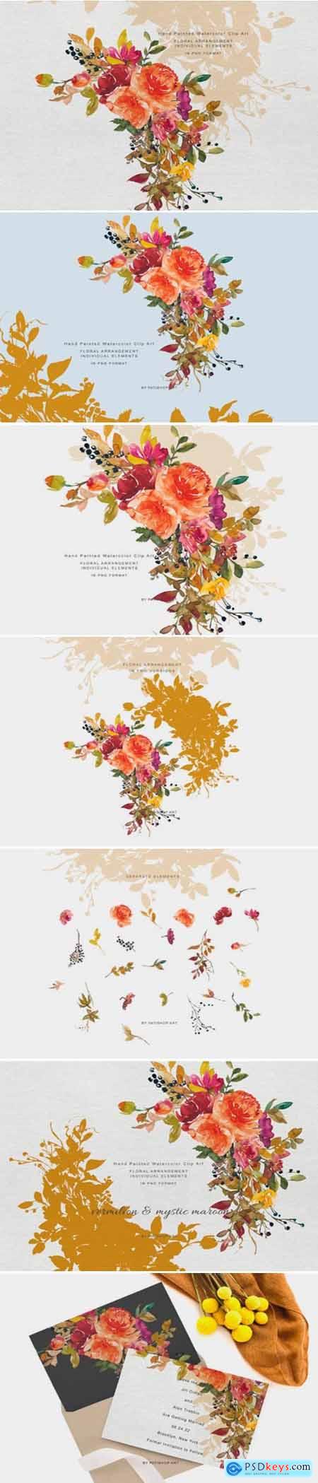 Autumn Colors Floral Clipart