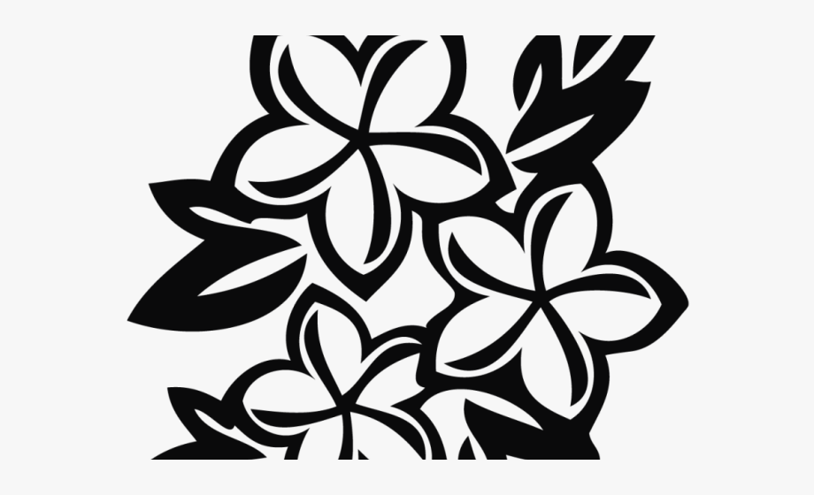 Black White Flower Clipart. 