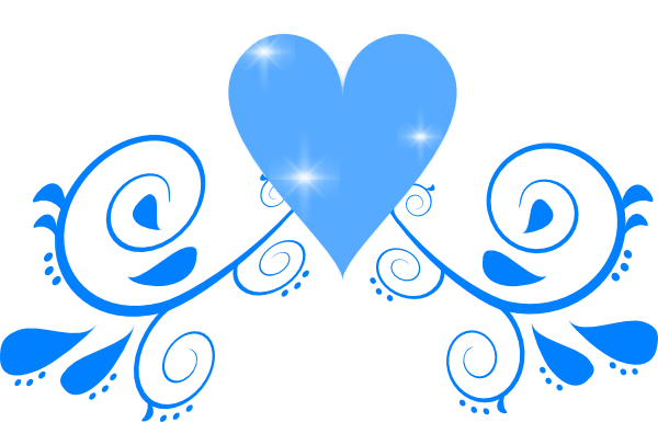 Freeweddingflourishclipartblue blue heart.
