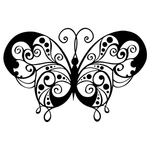 Flourish Butterfly Silhouette clipart, cliparts of Flourish