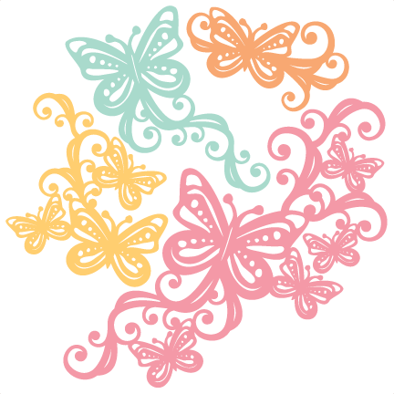 Butterfly Flourishes SVG scrapbook cut file cute clipart